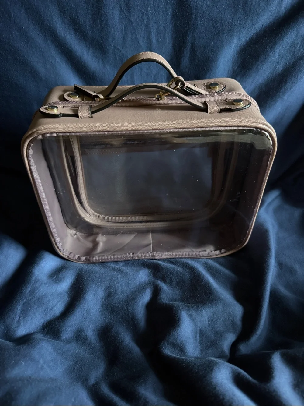 Calpak - Large Clear Window Travel Makeup Case - pink
